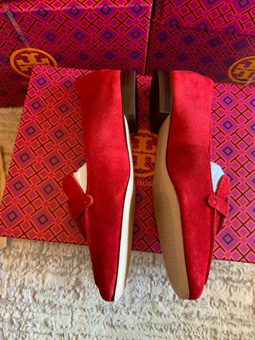 Tory Burch red suede
